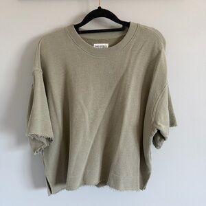 American Eagle Olive Green Short-Sleeve Pullover Top
